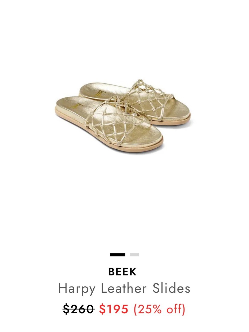 New FINAL PRICE size 9 Harpy Gold WOOHARPY slide Sandal.Reg $260. $ave $185! - Picture 5 of 15